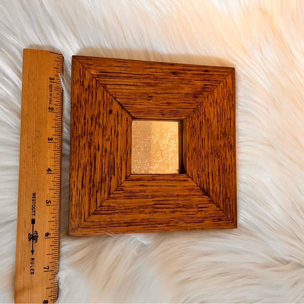 Pecan Oak Wooden Wall Accent Mirror